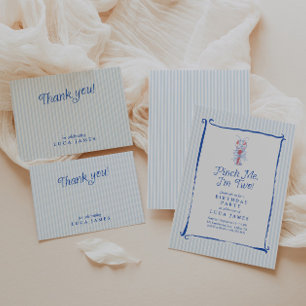 Invitation Pincez-Moi, j'ai Deux Ans Vintage Homard Bleu 2e A