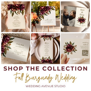 Invitation Boho Fleur sauvage d'automne Mariage botanique