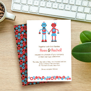 Save The Date Mariage à thème robot mignonne Enregistrer la date