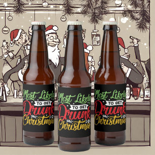 Étiquette Pour Bouteilles De Bière bières amusantes Noël chic art