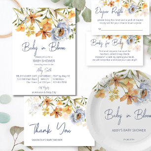 Baby in bloom wildflower baby shower afgedrukt waterfles etiket