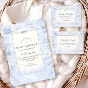 Vintage Babykamer Toile Baby Shower Kaart