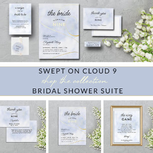 Invitation Mariée sur nuage 9 Pastel Blue Girly Fête des mari