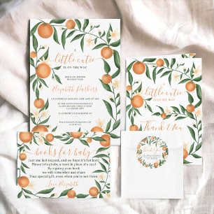 Invitation Petit baby shower de cuite orangé d'agrumes botani