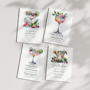 Save The Date Mariage de Destination Cocktail Rose Floral Exotiq