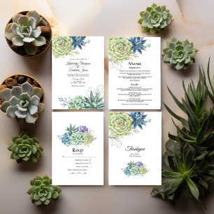 Desert Cactus Succulents Wedding Bedankkaart