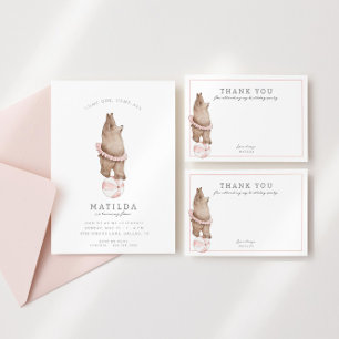 Invitation Cirque Ours Moderne pour enfants   Fête d'annivers