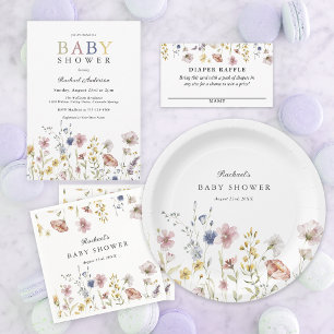 Serviette En Papier Baby shower Fleur sauvage Boho Fresh
