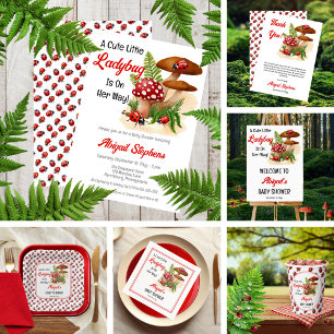Carte De Remerciements Une Mignonne Petite Ladybug Est En Chemin De Baby 