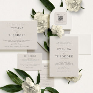 Faire-part de mariage de portrait formel Parker