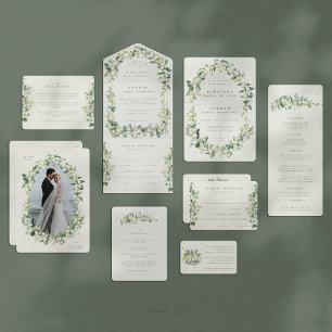 Carte D'accompagnement Crème Snowberry+Eucalyptus Mariage de tige Directi