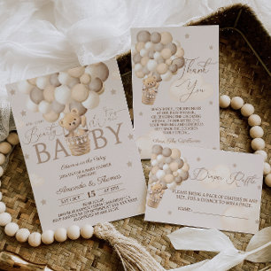 Serviette En Papier Ballons d'ours Baby shower neutre Brown