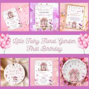 Sticker Rond Floral Fairy Anniversaire 1er Merci de fée