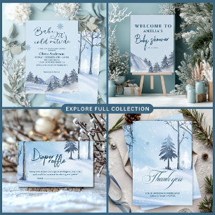 Sticker Rond Bébé son froid en dehors du baby shower de flocon 