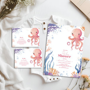 Carte D'accompagnement Potopus mignon rose Aquarelle fille Diapper Raffle
