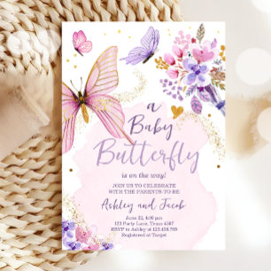Floral Butterfly Garden Pink Girl Baby shower Servet