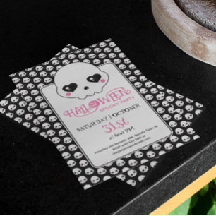 Invitation Déplaisant crâne mignon motif fête d'anniversaire