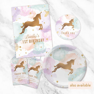 Poster Pastel Unicorn Birthday Party Sign