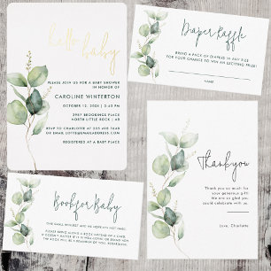 Serviette En Papier Papier de Baby shower de script Botanique Eucalypt