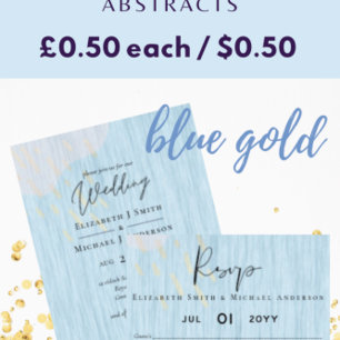 Papier Script Mariage d'or bleu Dusty Budget