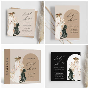 Invitation Safari Wild Leopard Boho Lady Fête des mariées Noi