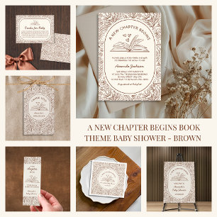 Invitation Un nouveau chapitre commence Baby Shower littérair