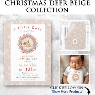 Baby shower de Noël Invitation Cerf