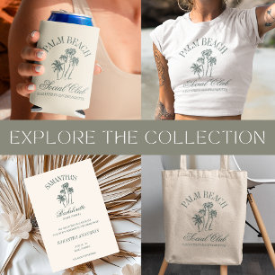 T-shirt Retro Luxe Beach Bachelorette Social Club Logo