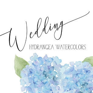 Blauw Bloemen Hydrangea Bruiloft Uitnodiging ontwe
