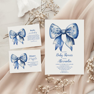 Serviette En Papier Ruban d'aquarelle Dusty Blue Bow