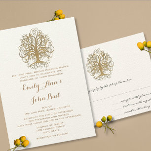 Faire-part de mariage de l'arbre Tourbillonnant de