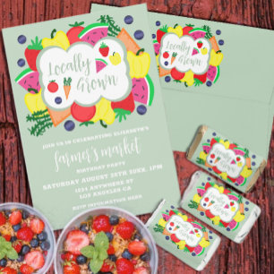Invitation Marché des fermiers cultivés localement Anniversai