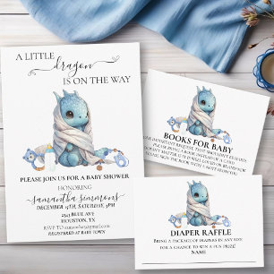 Invitation Un petit dragon se trouve sur le Baby shower Way