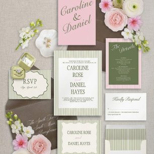 D'accompagnement Carte de détails de mariage vert sauge