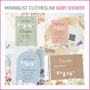 Invitation Mini-ligne de linge bleu clair Baby Boy Douche