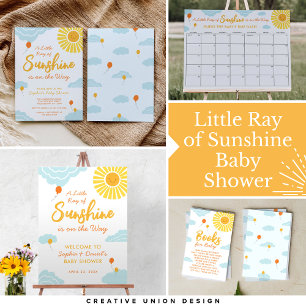 Un petit rayon de soleil Cartes de conseil Baby sh