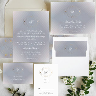 Invitation Mariage de calligraphie Vintage or déco classique