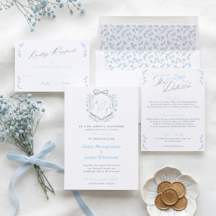 Trojka Chic Strik Florale Wapen Monogram Huwelijk Folie Servetten
