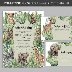 Serviette En Papier Jungle Safari Animaux Verdure Baby shower Garçon