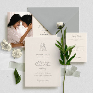 Langley Portrait Wedding Carte RSVP