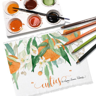 Invitation Aquarelle Orange une petite cutie Eucalyptus Douch