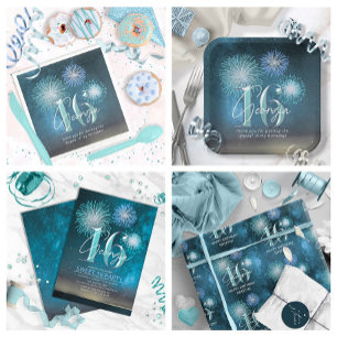 Carte Fireworks Sweet 16 ID Turquoise984
