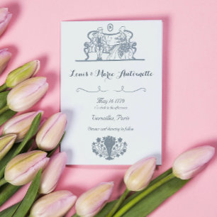 Invitation Marie Antoinette Inspiré Rococo Blue Wedding RSVP