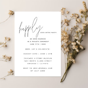 Invitation Heureux Jamais après la réception Mariage photo