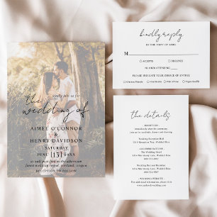 Carte D'accompagnement Aimee Rustic Script Mariage moderne