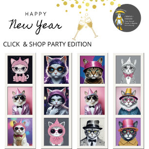 Serviette En Papier Bonne fête du Nouvel An - Chat déguisé