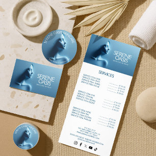 Carte De Visite Soins de beauté sereins, Massage, Spa