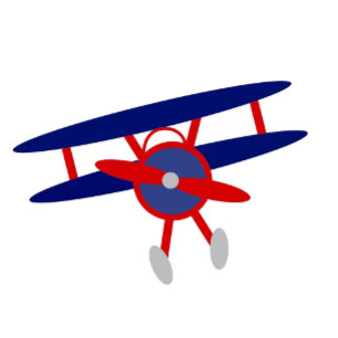 Invitation Baby shower rayé bleu et rouge de l'avion