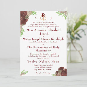 Faire-part de mariage de Rose monogramme