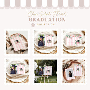 Cartons Réponse Chic Elegant Rose Floral Graduation
